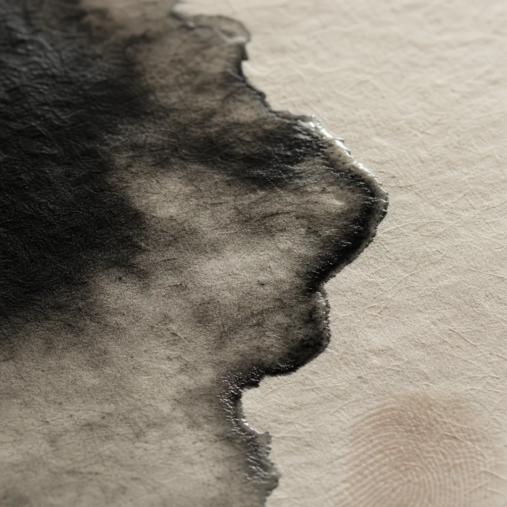 Detailed studio bench photography of Caligo safe wash relief ink rolled out on a glass slab
